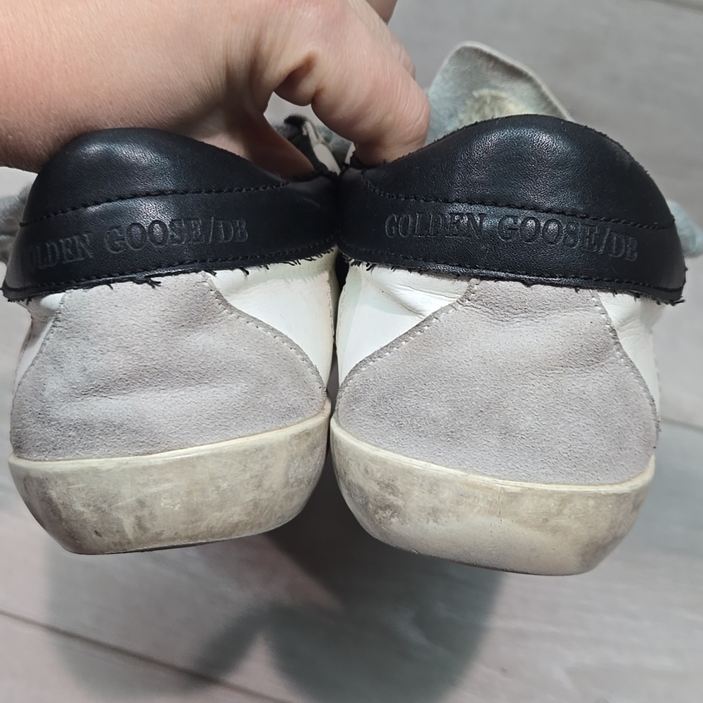 Golden Goose GGDB Women White & Black Star Sneakers Shoes Sz 41/42 US 11-12 - Picture 7 of 16